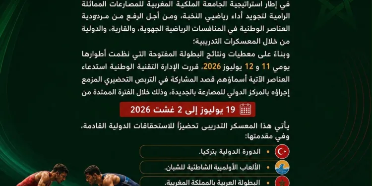 الجامعة الملكية المغربية للمصارعات المماثلة تعلن عن لائحة المنتخب الوطني للتربص الإعدادي بالجديدة